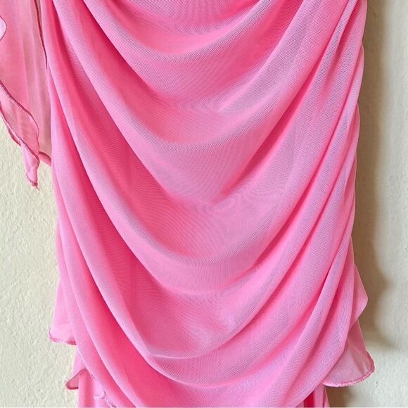 NWT Lovers and Friends Vanessa Midi Pink Dress Gown Sheer Size S - Picture 9 of 9